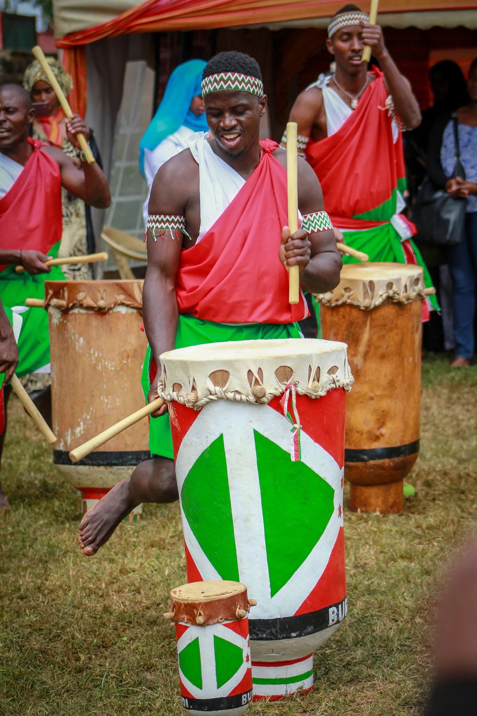 Traditional drummers cultural performance